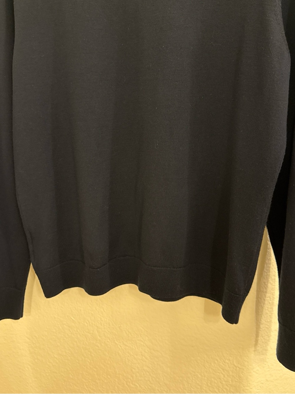 Brooks Brothers Cardigan Sweater Womens Large Navy Blue Saxxon Wool Crew Neck - Picture 10 of 13